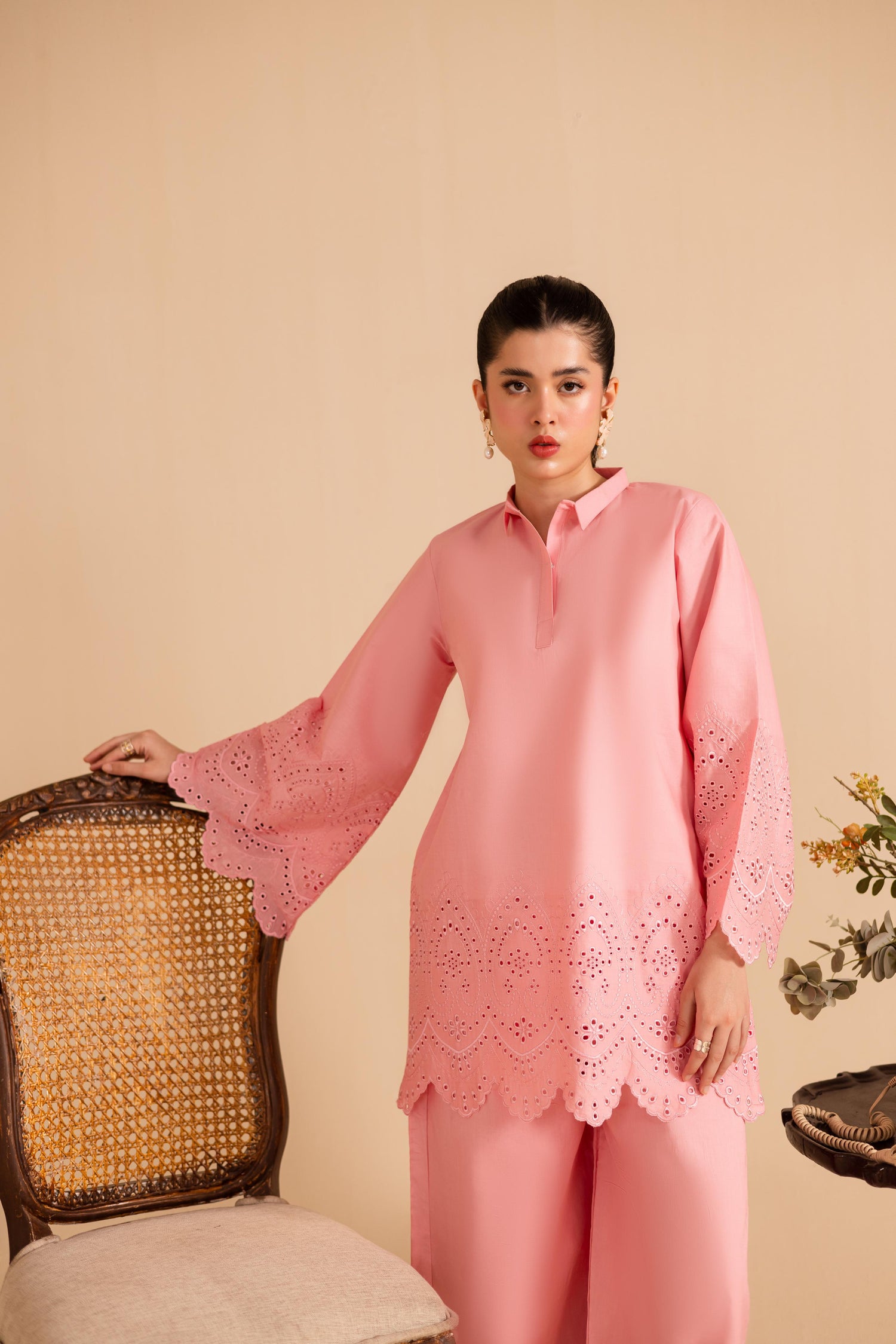 Schiffli Embroidered Co-Ord - 1151