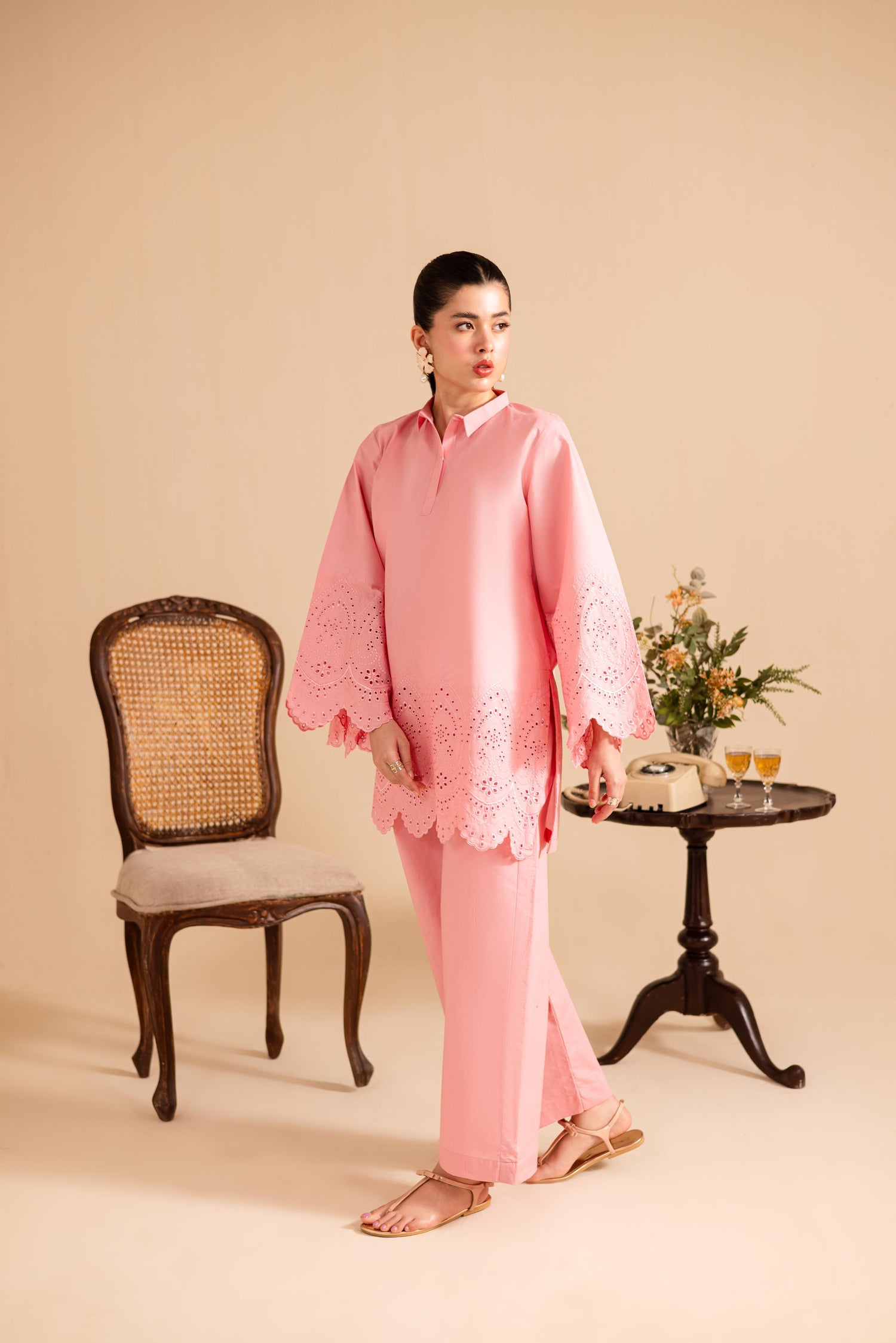 Schiffli Embroidered Co-Ord - 1151