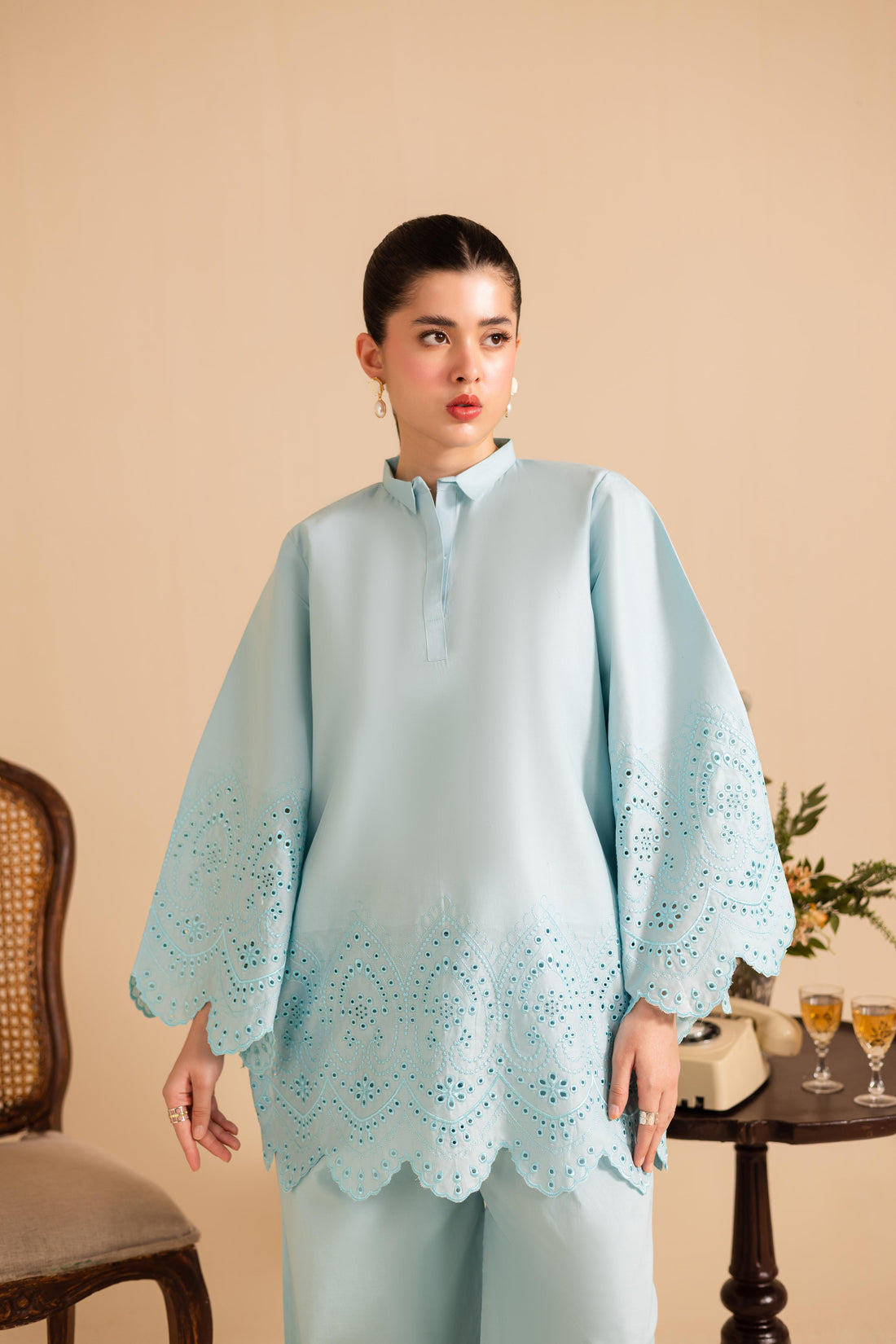Schiffli Embroidered Co-Ord - 1152
