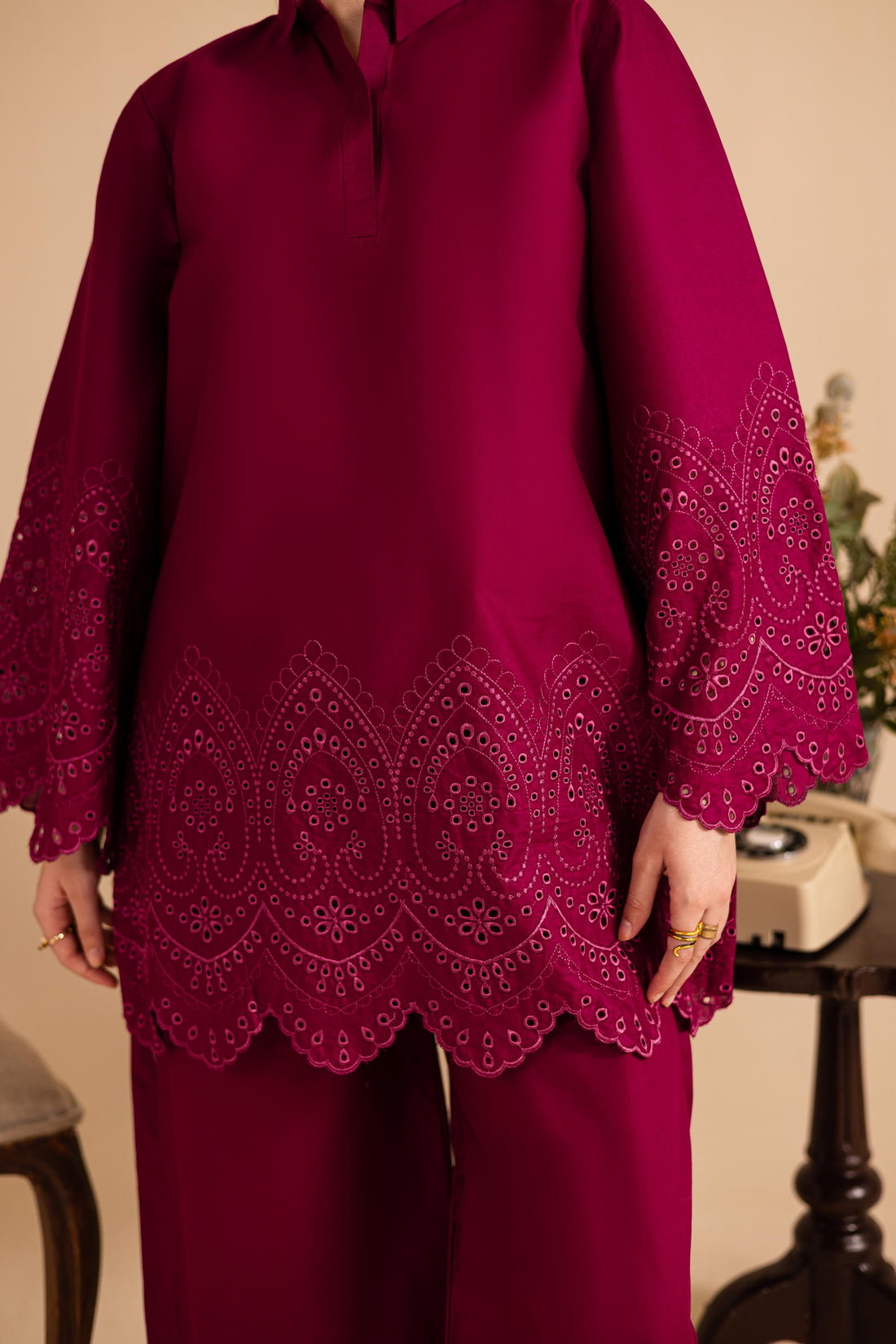 Schiffli Embroidered Co-Ord - 1149