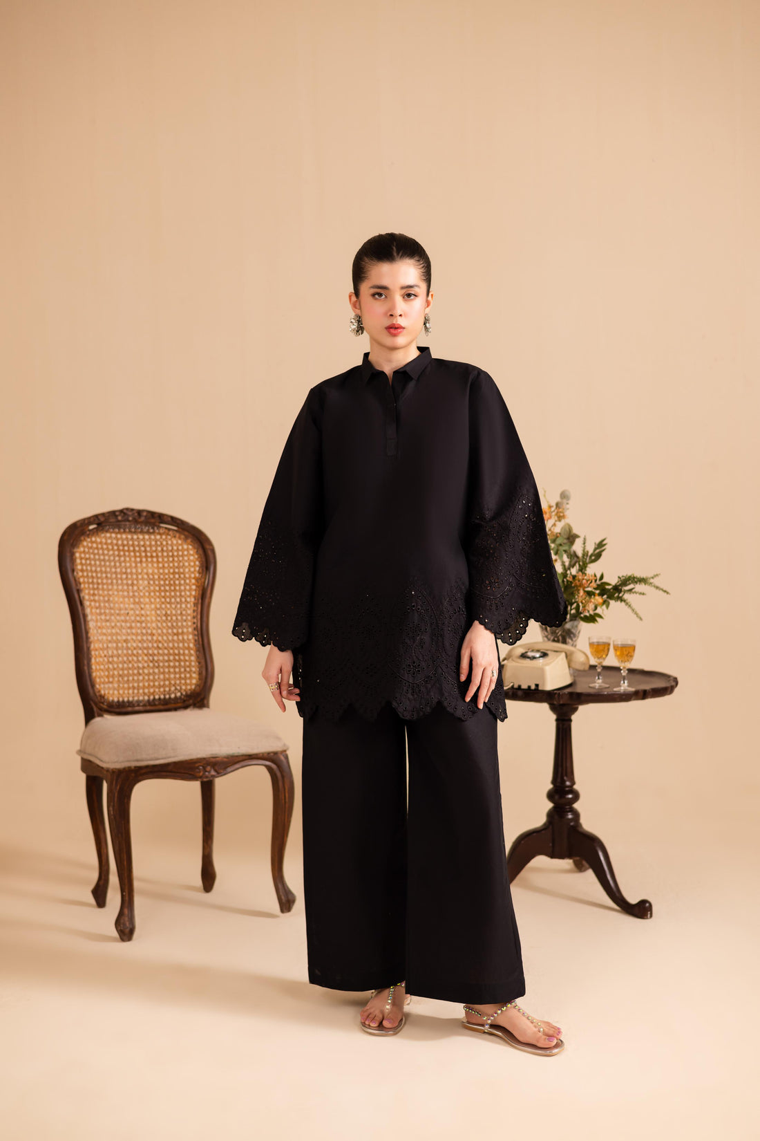 Schiffli Embroidered Co-Ord - 1150