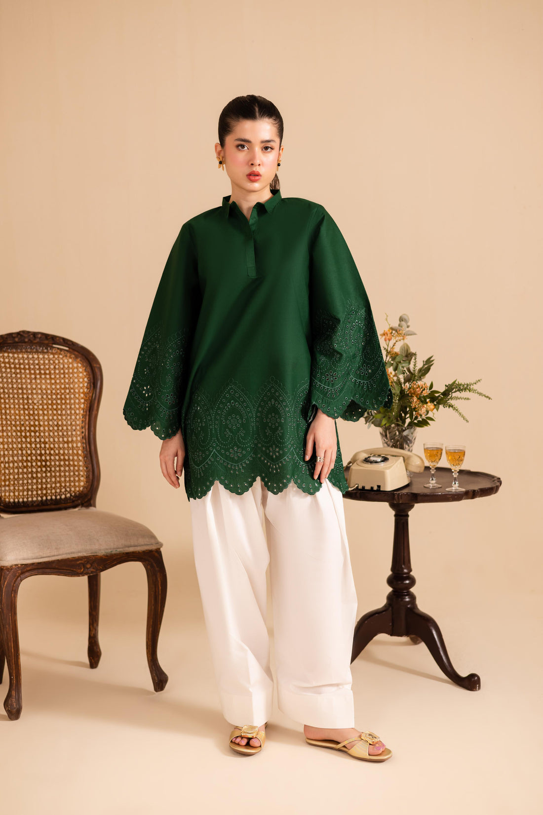 Schiffli Embroidered Co-Ord - 1148