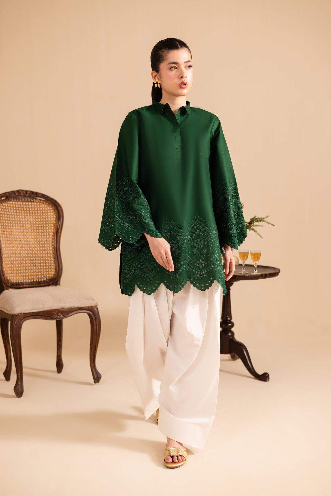 Schiffli Embroidered Co-Ord - 1148