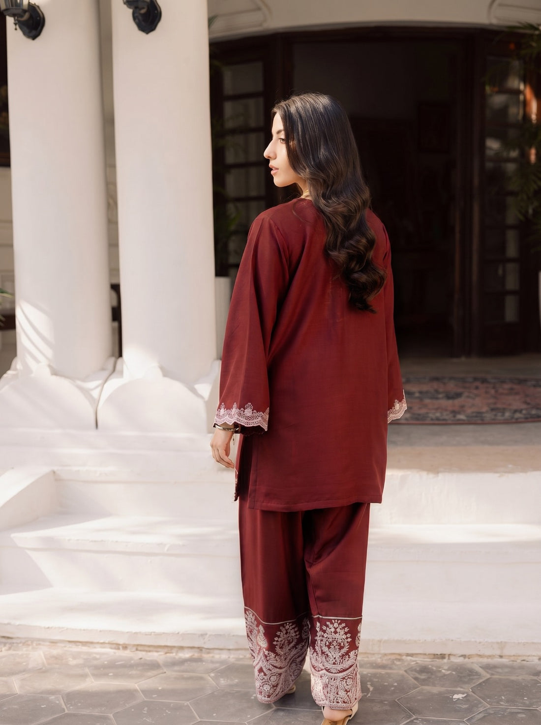 2PC Summer Embroidered Dress - 1218