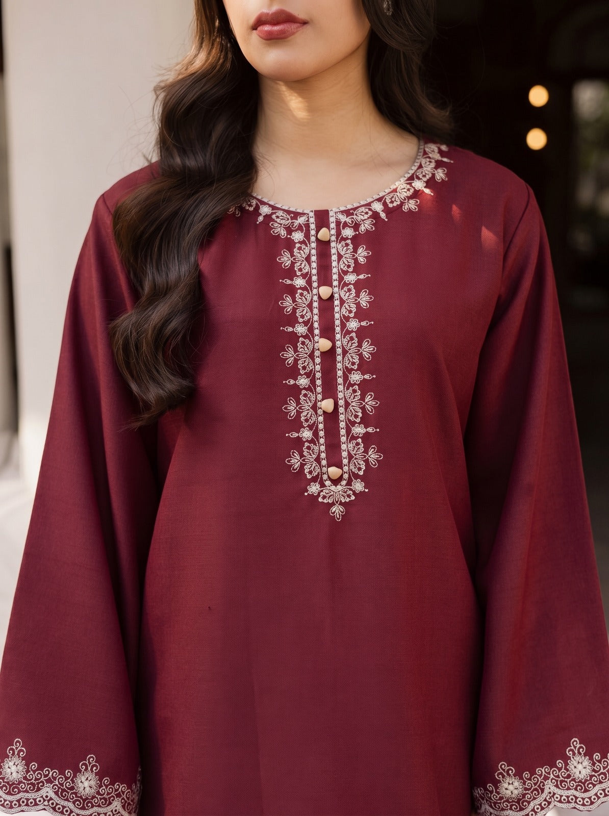 2PC Summer Embroidered Dress - 1218