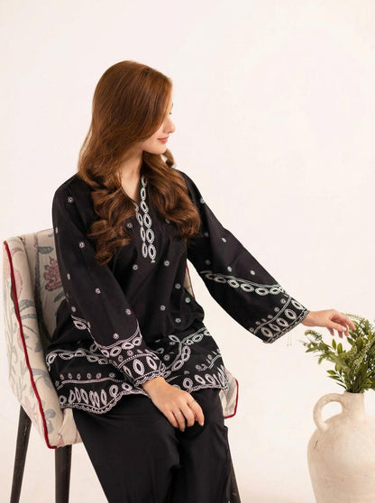 2PC Summer Embroidered Dress - 1227