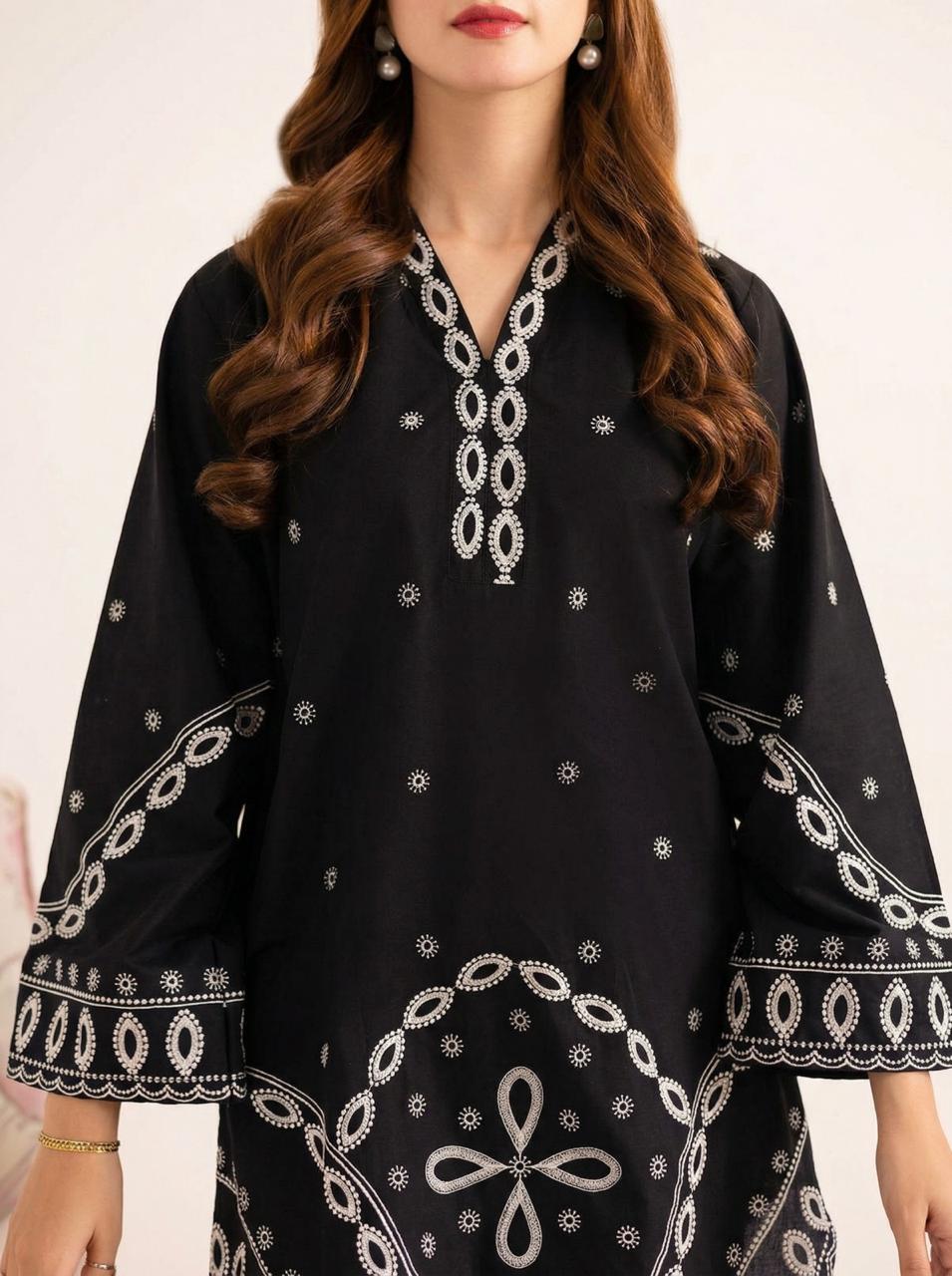 2PC Summer Embroidered Dress - 1227