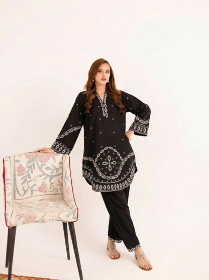 2PC Summer Embroidered Dress - 1227