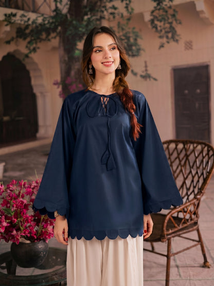 1PC Scallop Kurti - 03 Teal