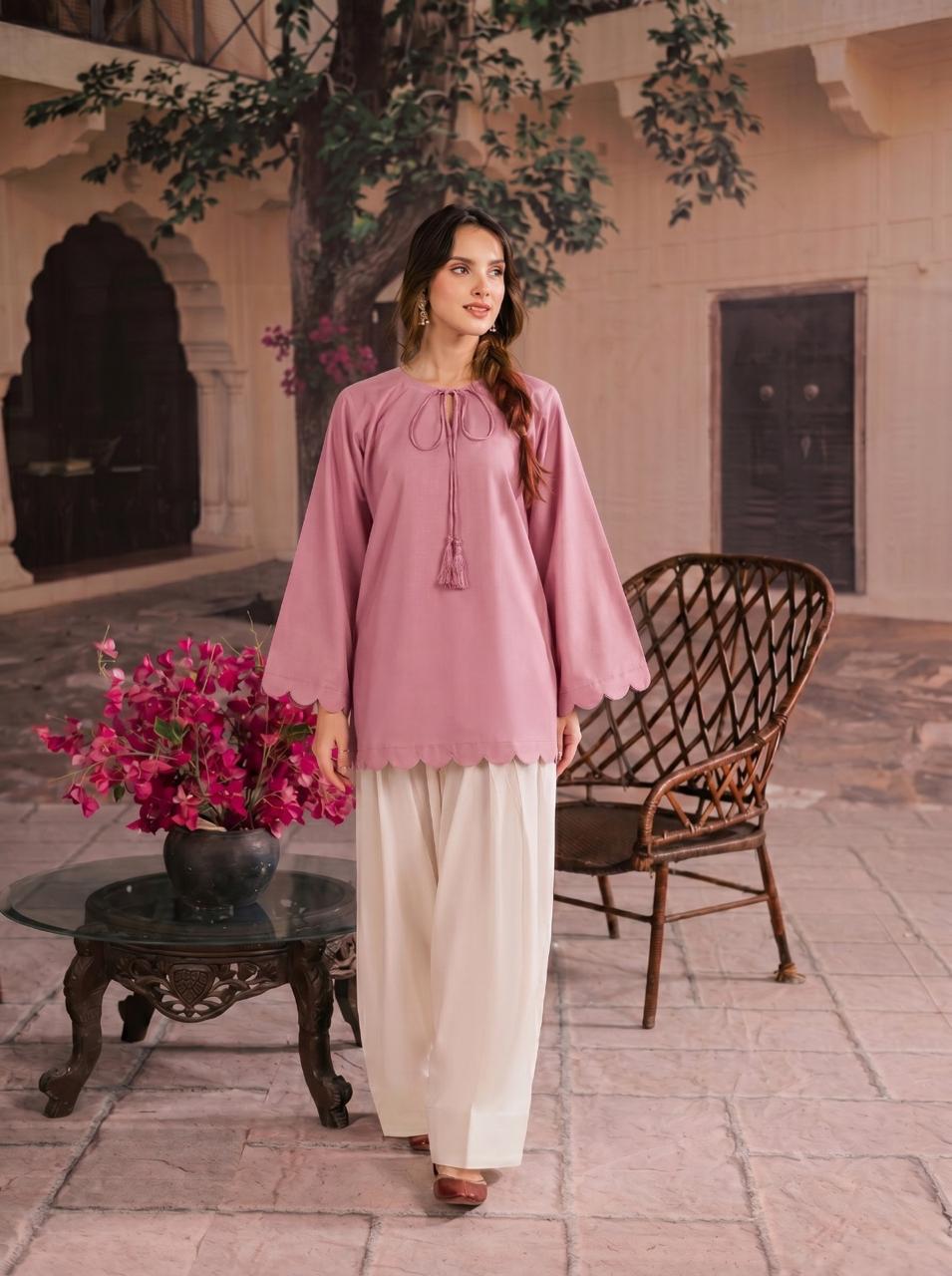 1PC Scallop Kurti - 06 Lilac