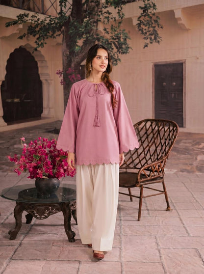 1PC Scallop Kurti - 06 Lilac