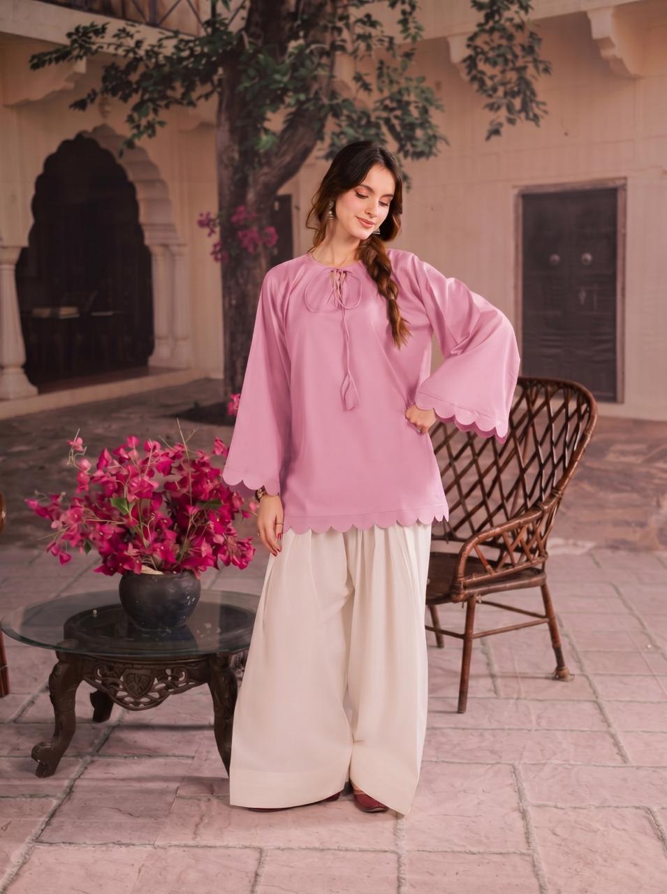 1PC Scallop Kurti - 06 Lilac