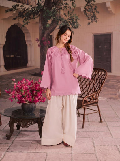 1PC Scallop Kurti - 06 Lilac