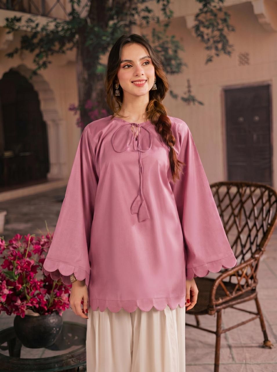 1PC Scallop Kurti - 06 Lilac