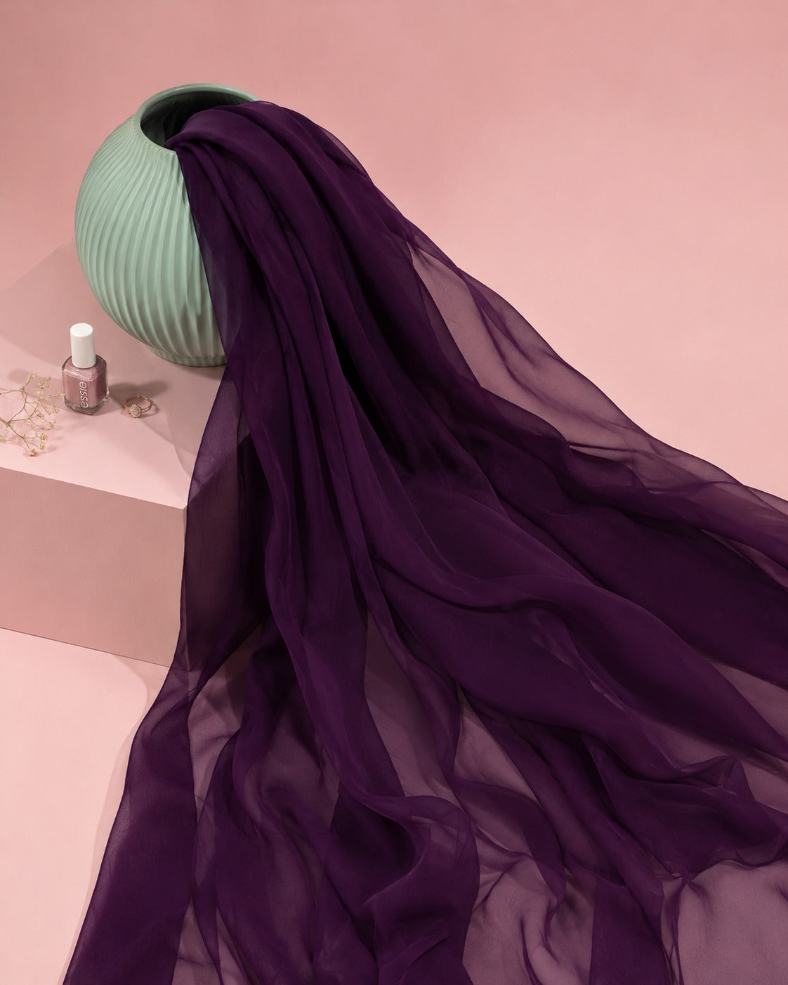 Dyed Chiffon Duppata - Purple