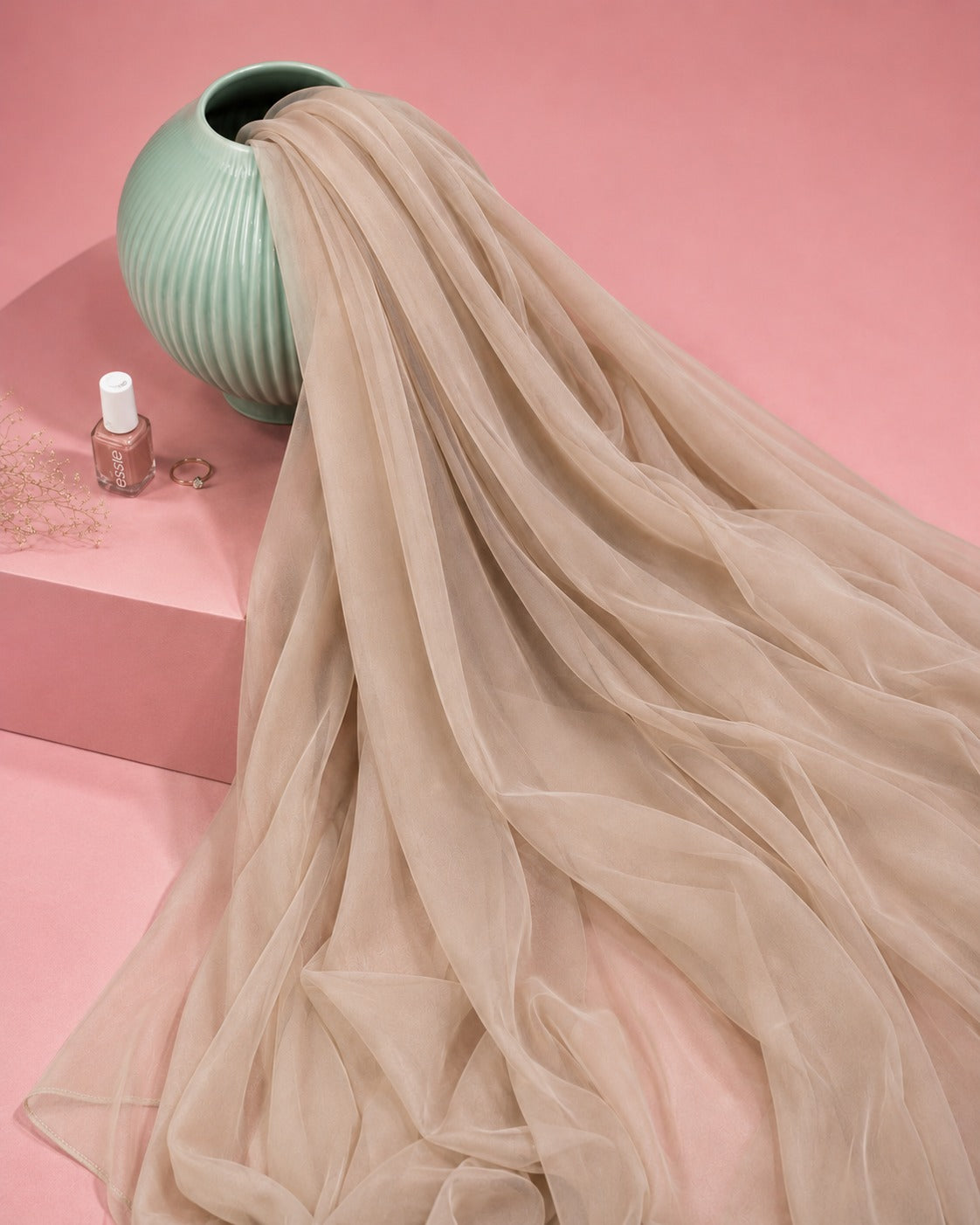 Dyed Chiffon Duppata - Skin