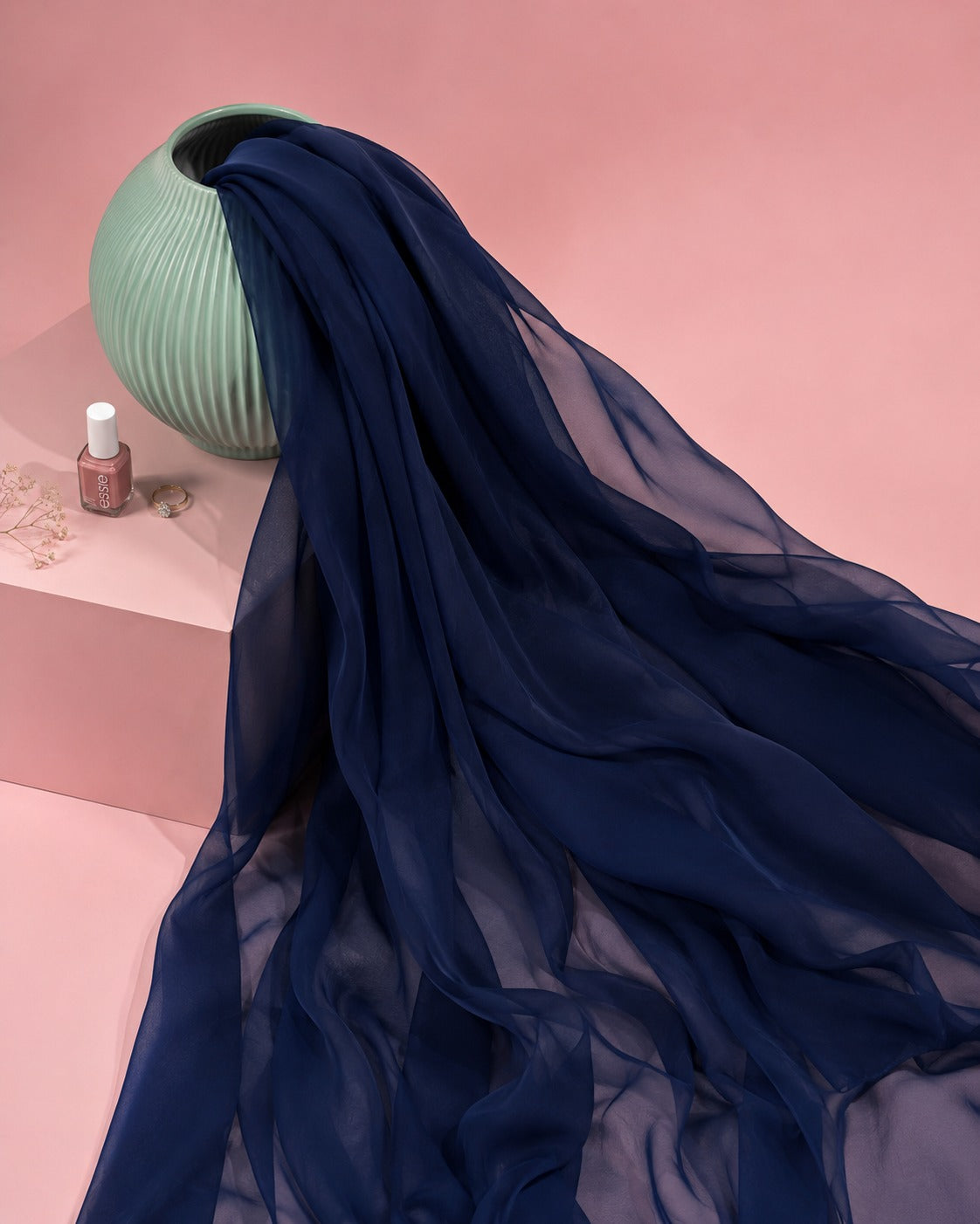 Dyed Chiffon Duppata - Blue