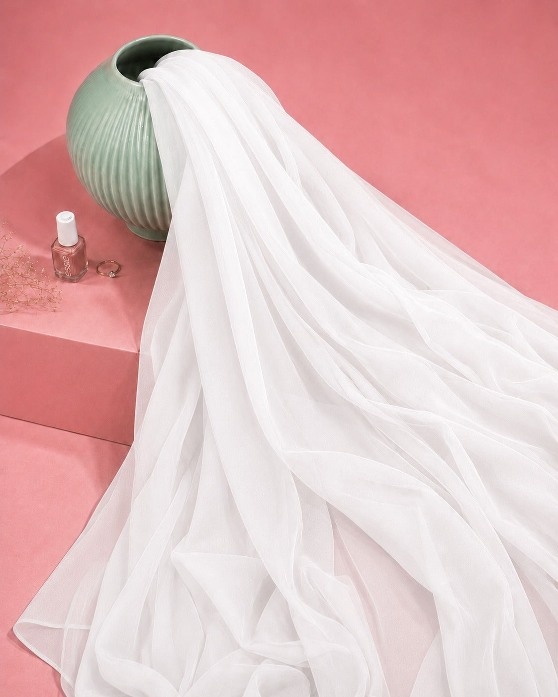Dyed Chiffon Duppata - White