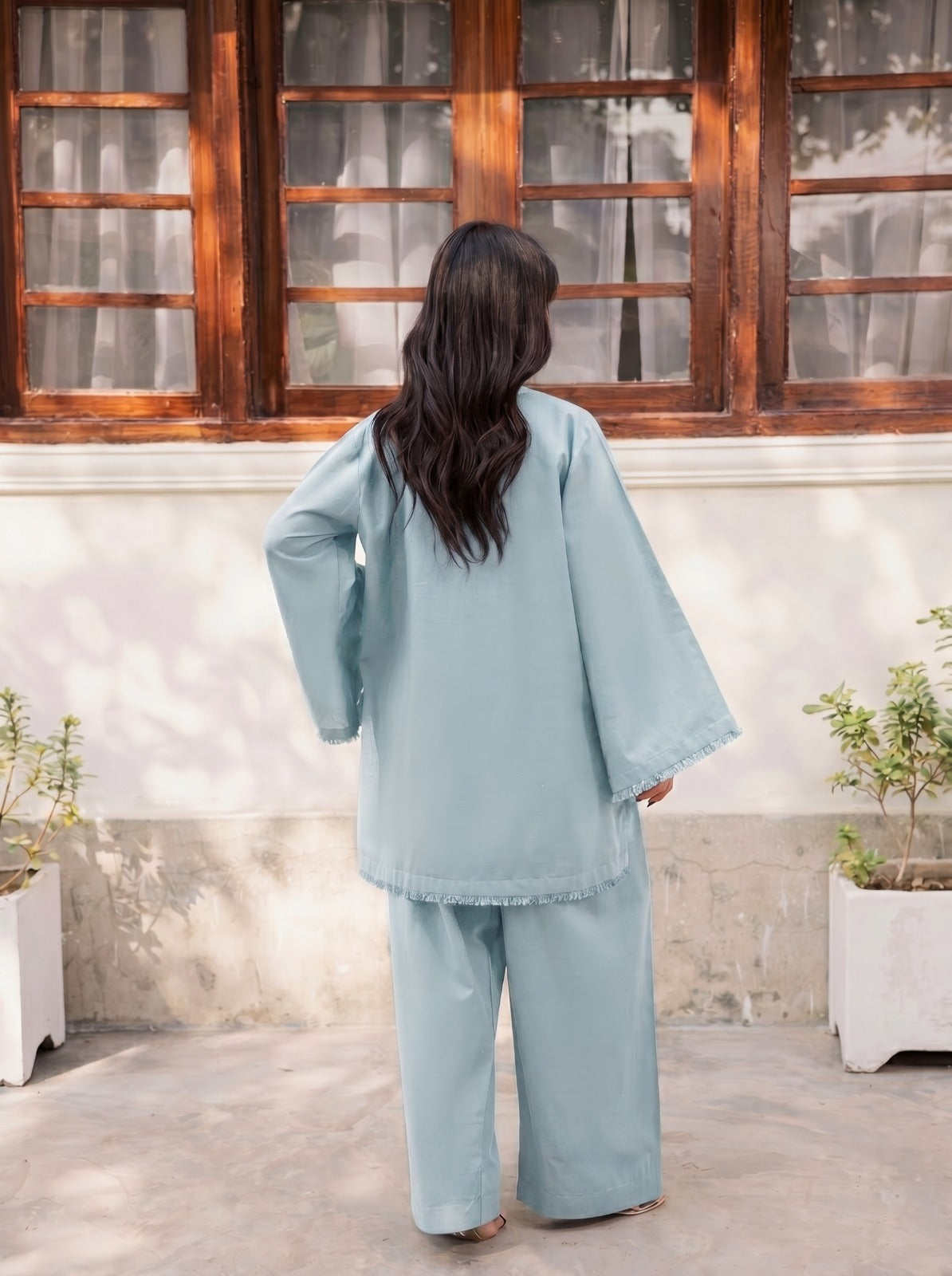 2 PC Lawn Solid FSK 03 – Sky Blue