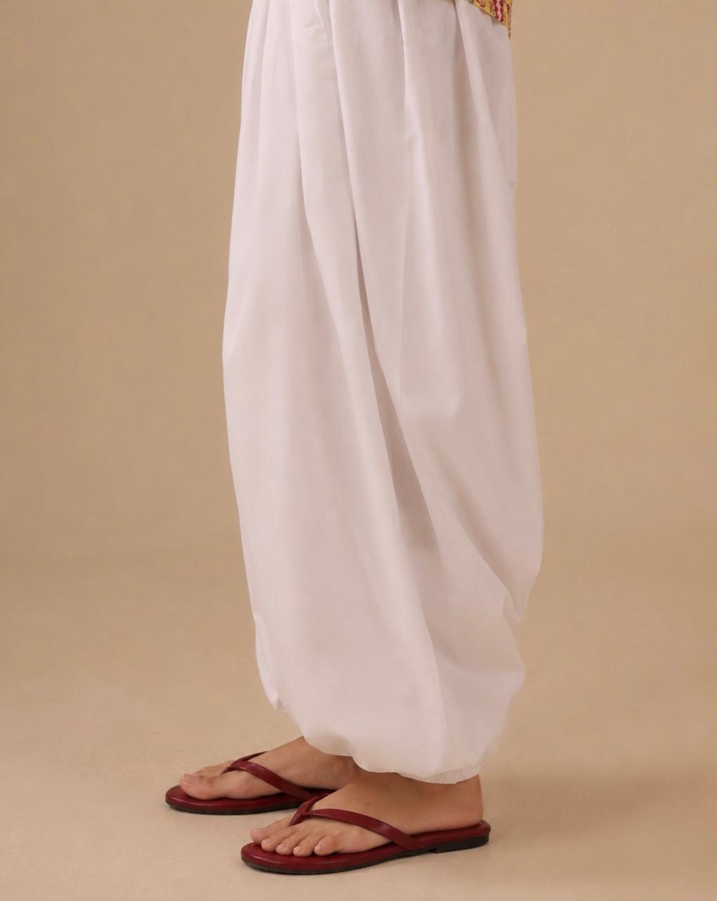 Basic White Balloon Shalwar