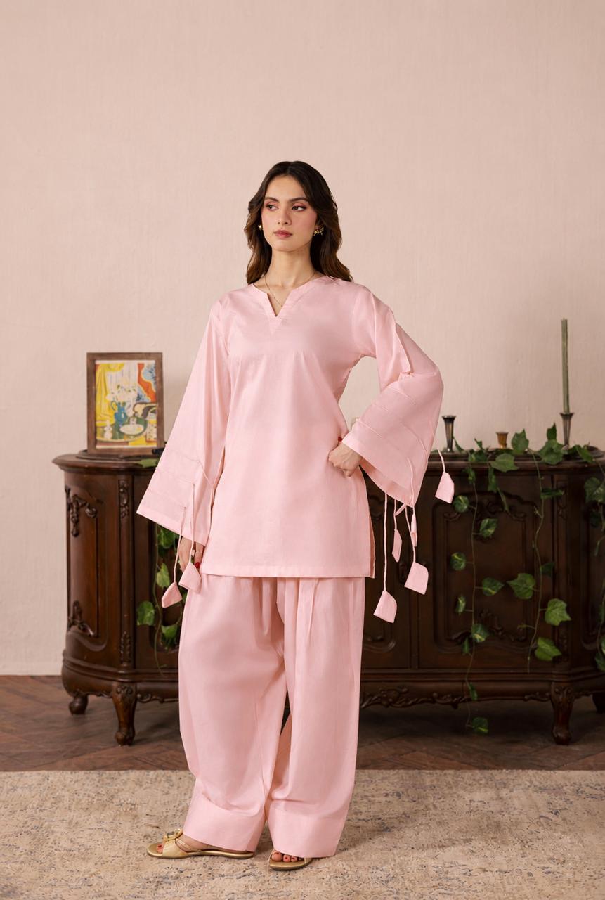 2PC Corset Dress - 09 Powder Pink