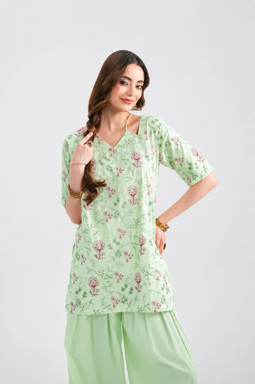 2PC Summer Embroidered Dress - 1349