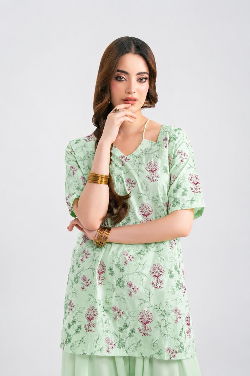 2PC Summer Embroidered Dress - 1349