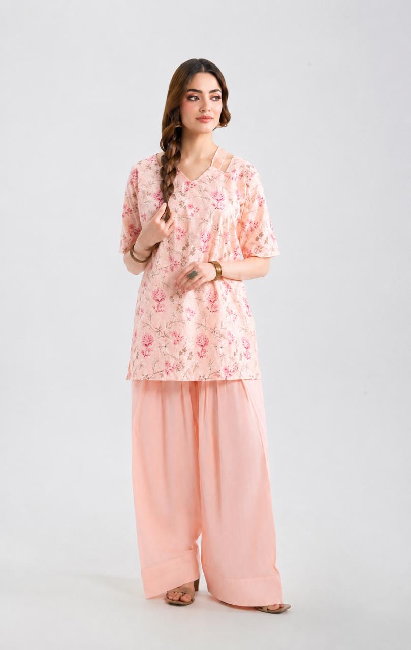 2PC Summer Embroidered Dress - 1350