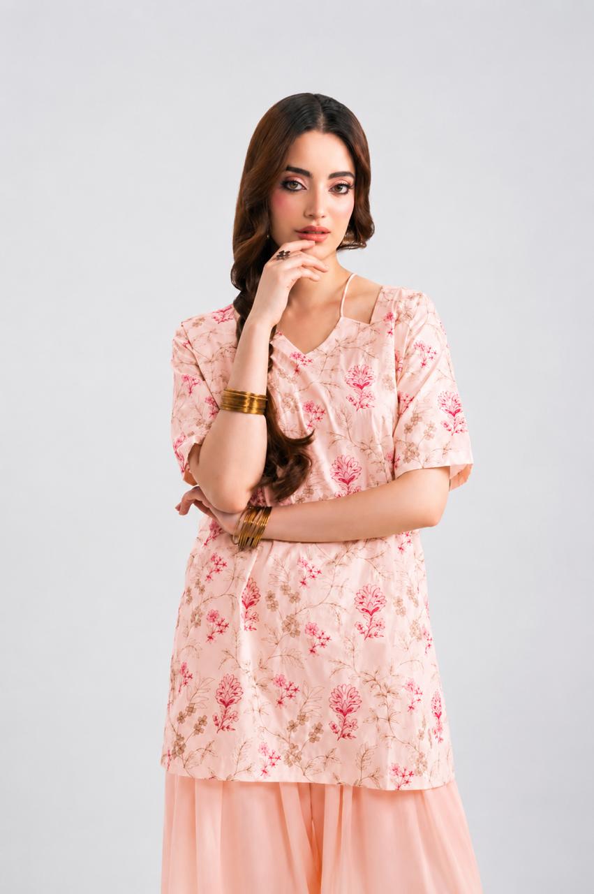 2PC Summer Embroidered Dress - 1350
