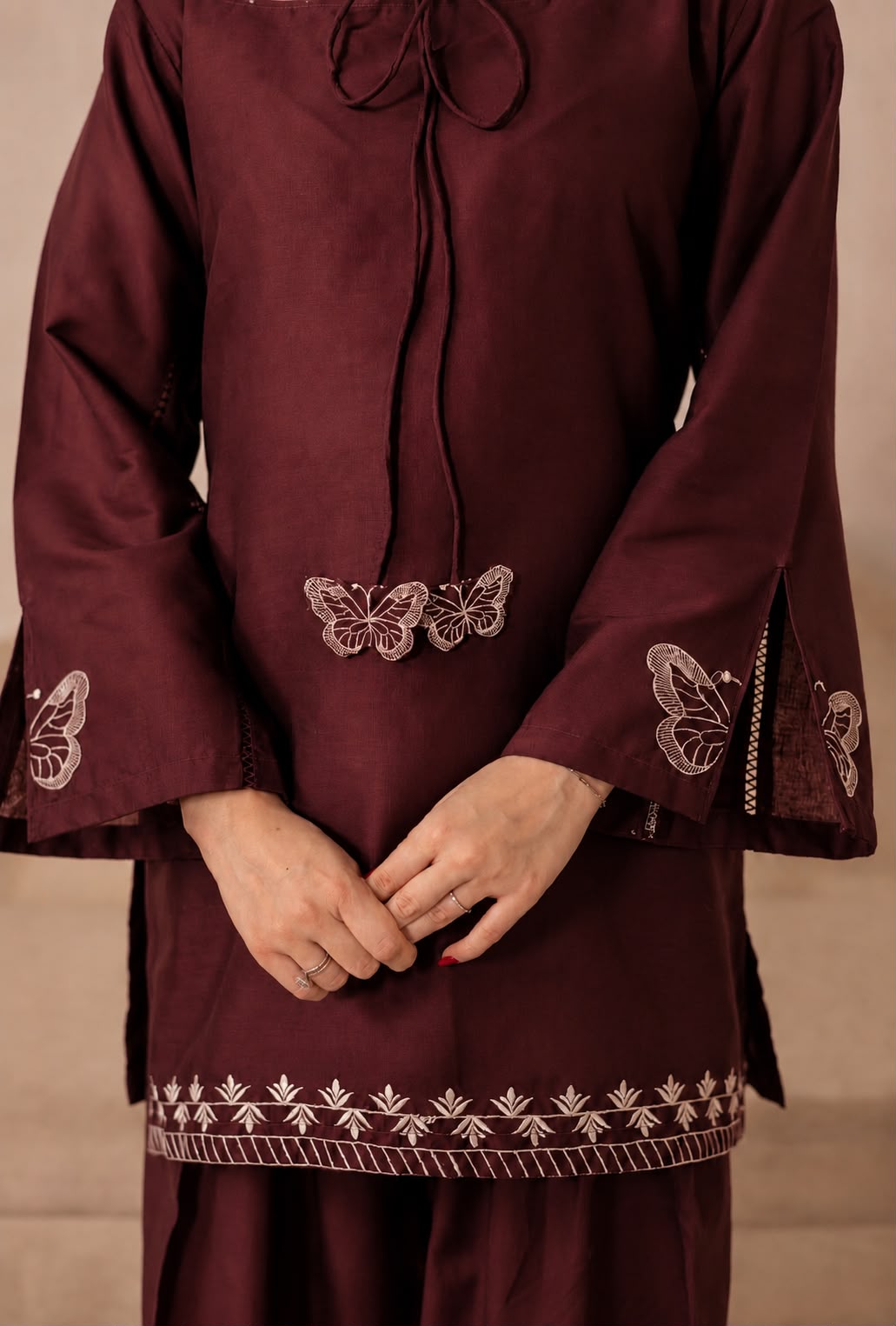 2PC Summer Embroidered Dress - 1344