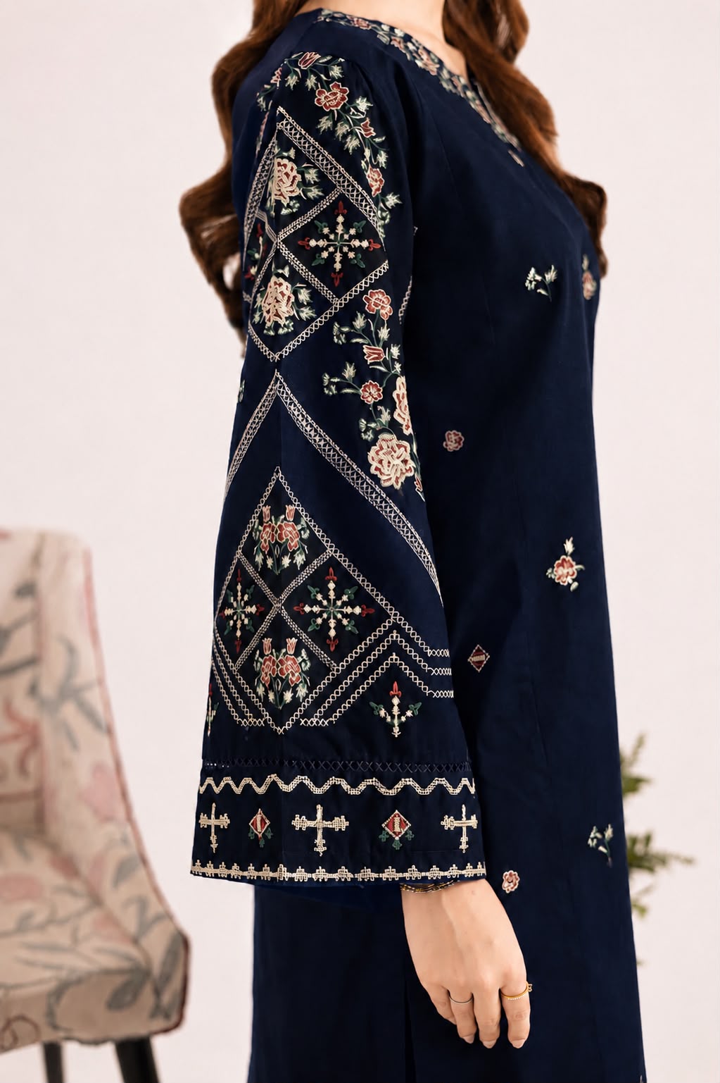 2PC Summer Embroidered Dress - 1324