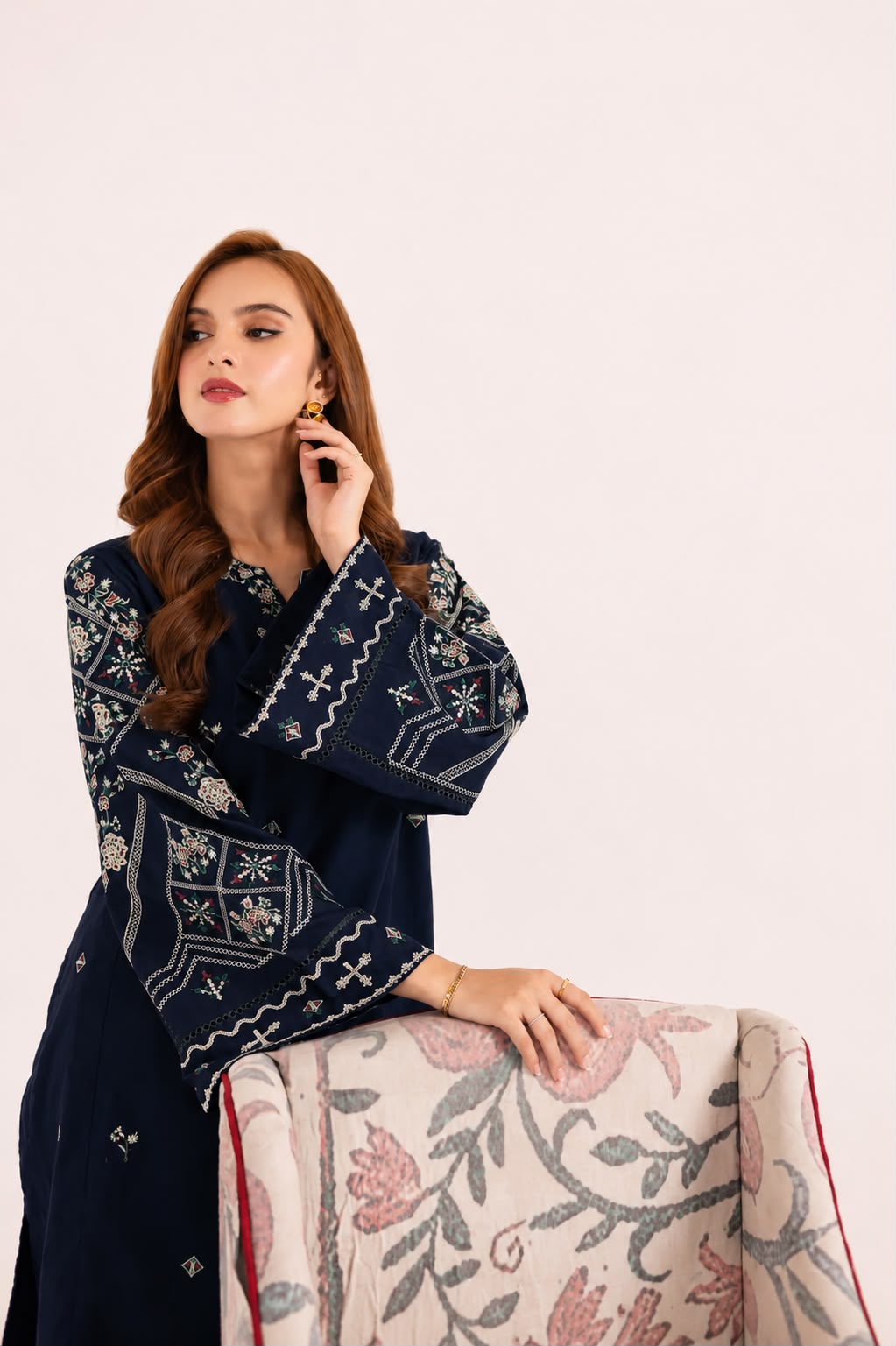 2PC Summer Embroidered Dress - 1324