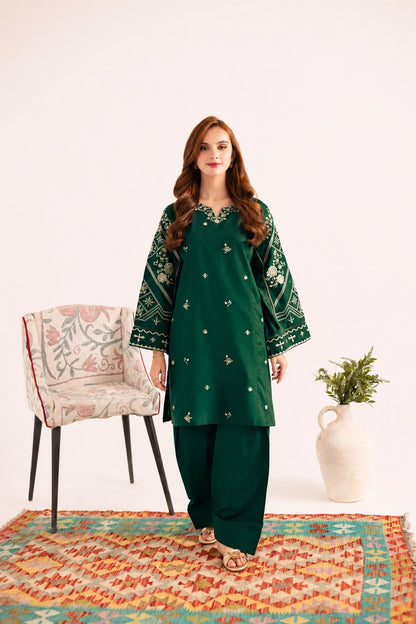 2PC Summer Embroidered Dress - 1325
