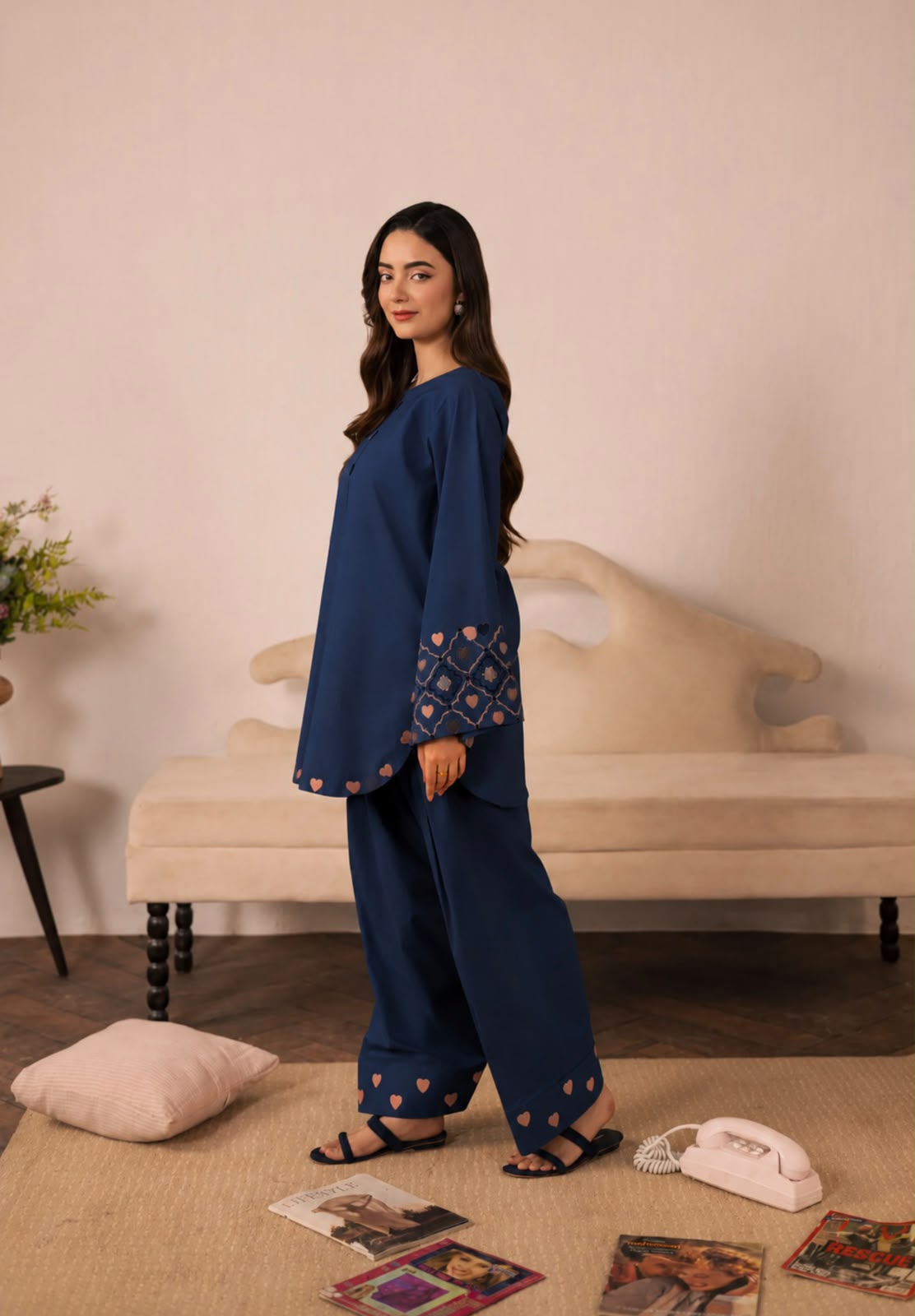 2PC Summer Embroidered Dress - 1336