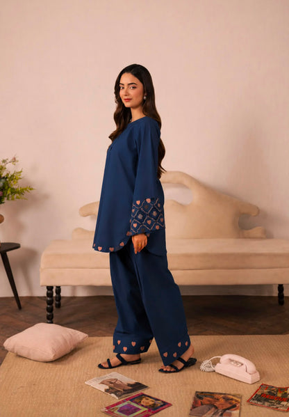 2PC Summer Embroidered Dress - 1336