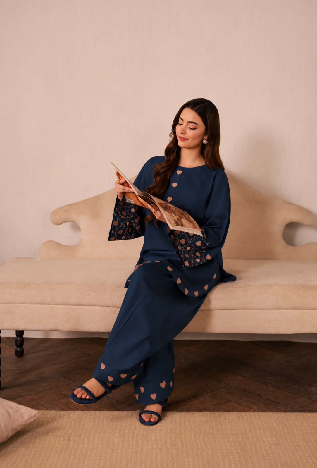 2PC Summer Embroidered Dress - 1336