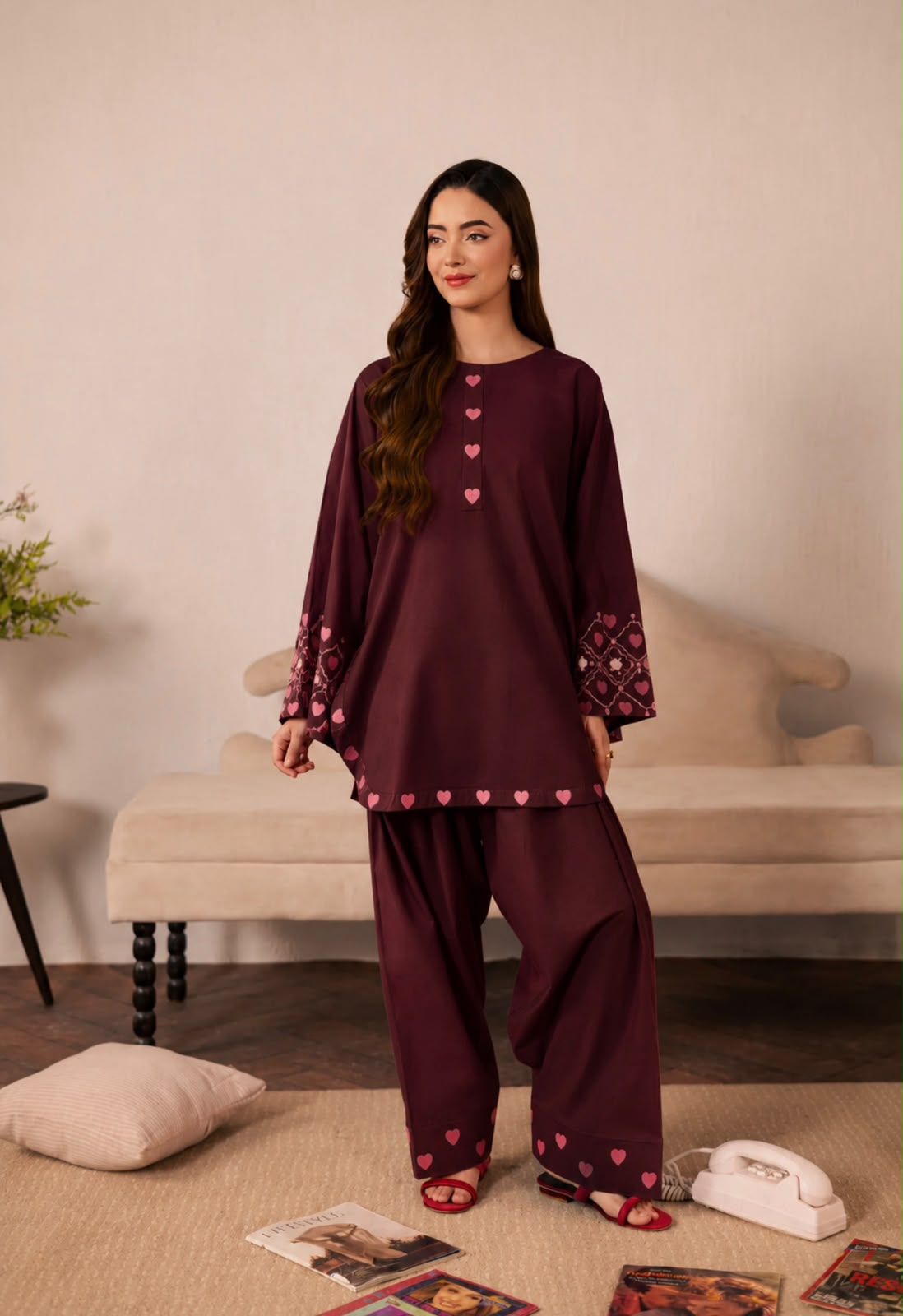 2PC Summer Embroidered Dress - 1337