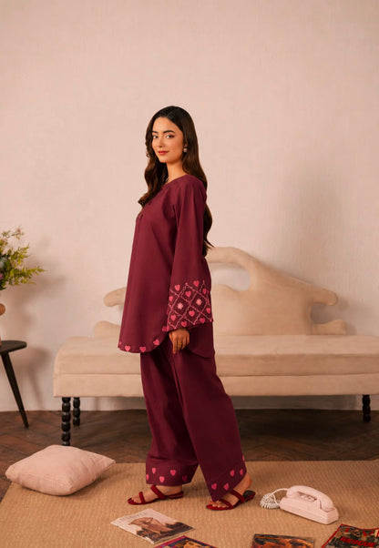 2PC Summer Embroidered Dress - 1337