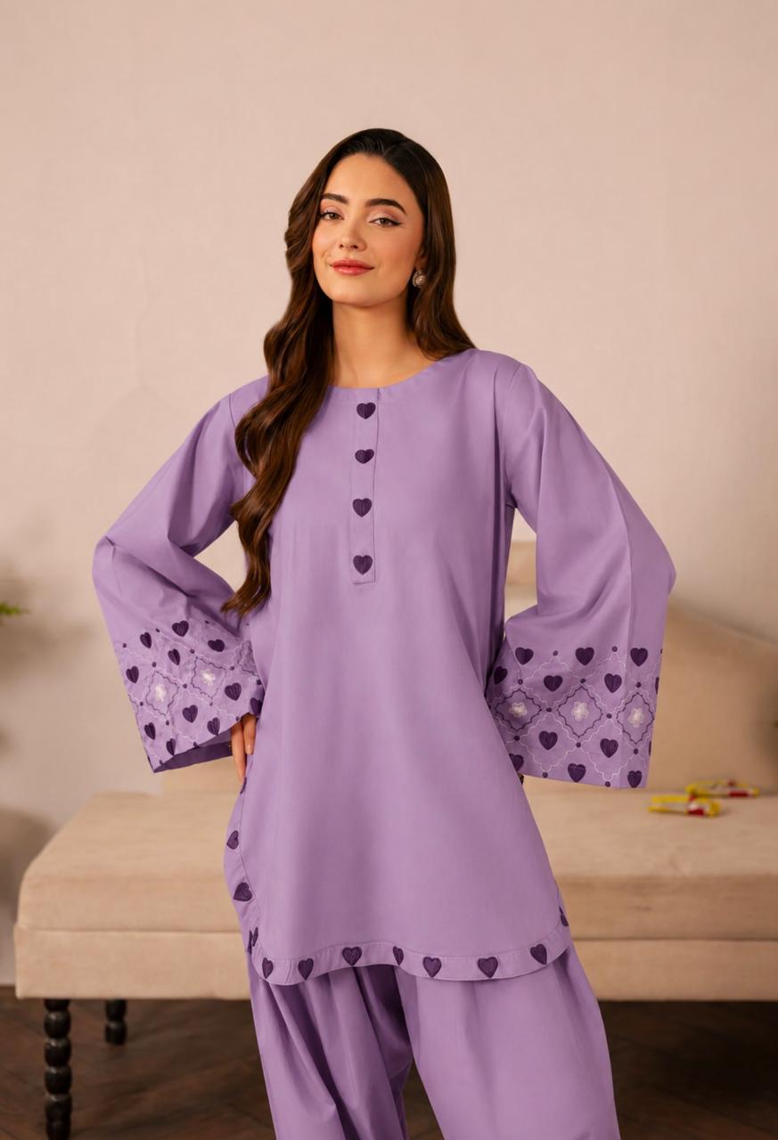 2PC Summer Embroidered Dress - 1335