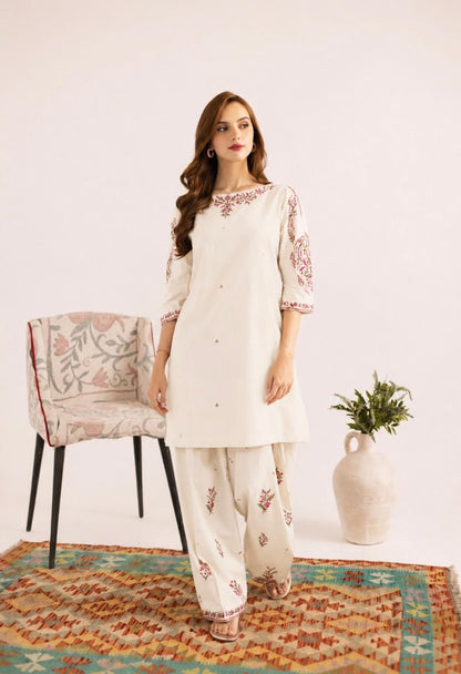 2PC Summer Embroidered Dress - 1340