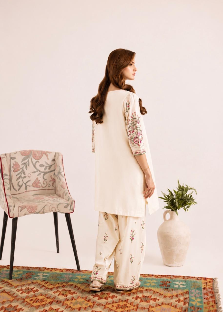 2PC Summer Embroidered Dress - 1340