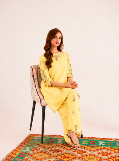 2PC Summer Embroidered Dress - 1339