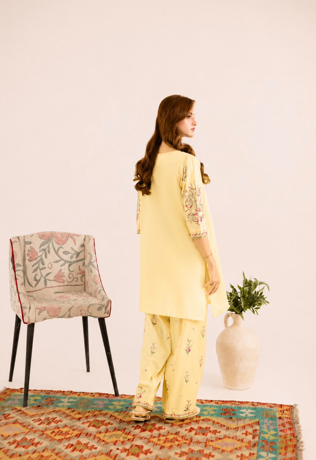 2PC Summer Embroidered Dress - 1339