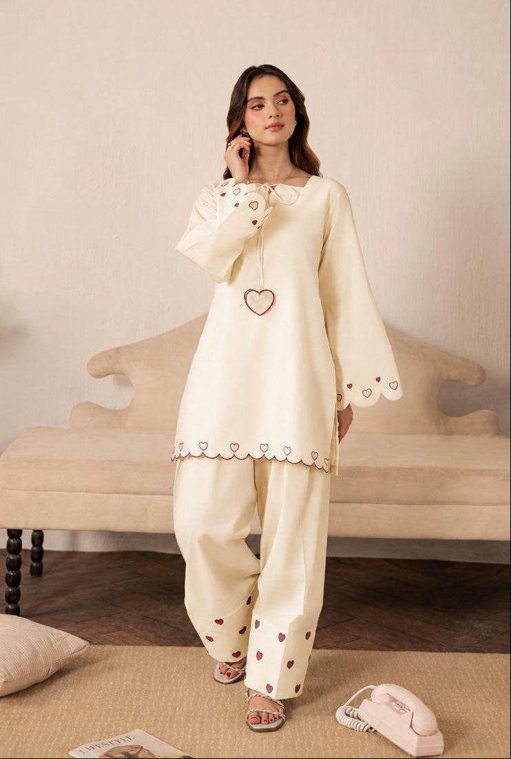 2PC Summer Embroidered Dress - 1347