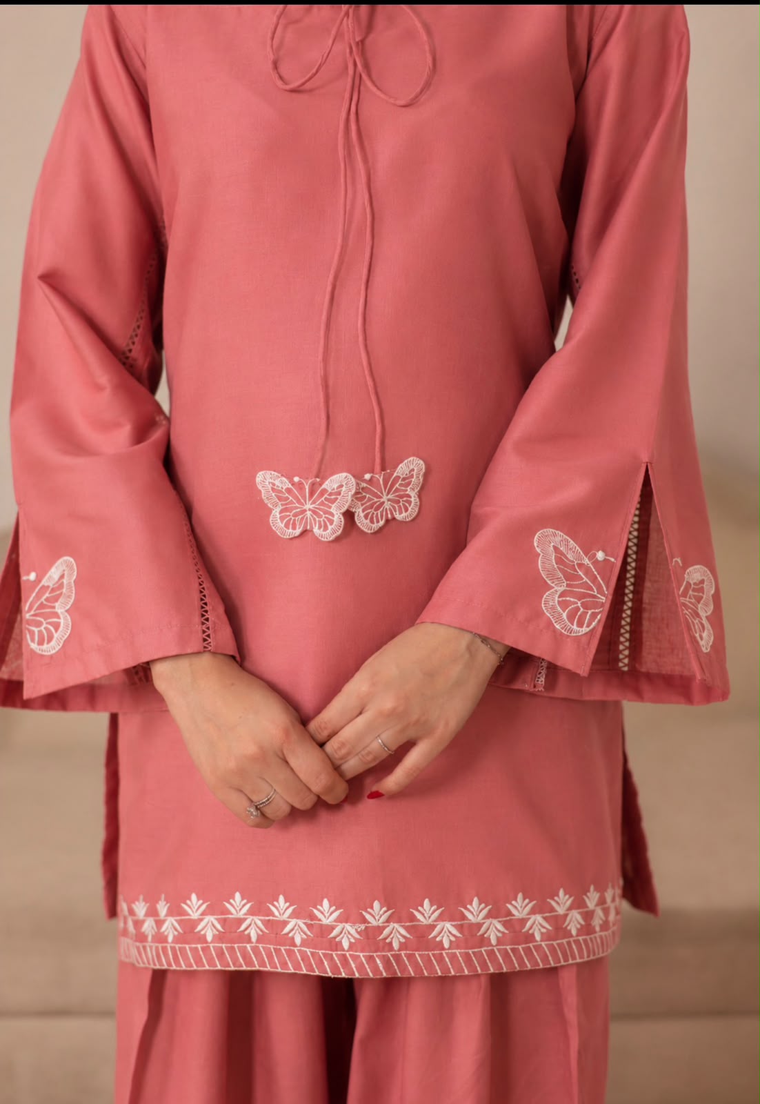 2PC Summer Embroidered Dress - 1343