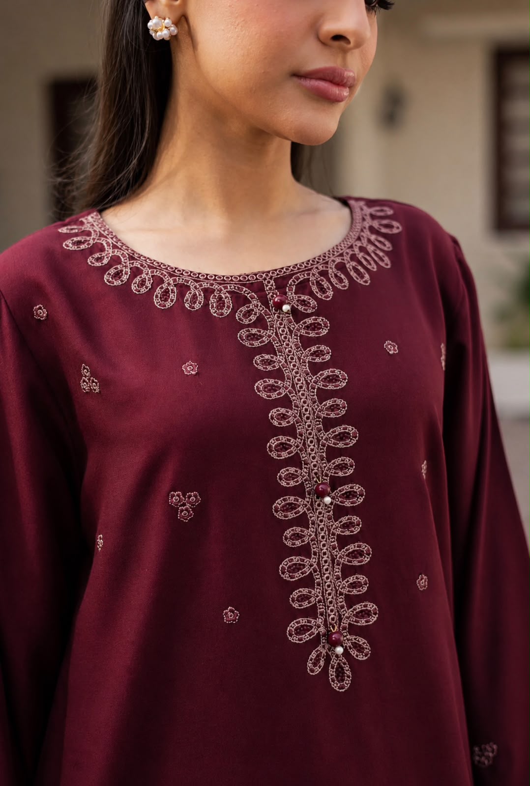 2PC Summer Embroidered Dress - 1333