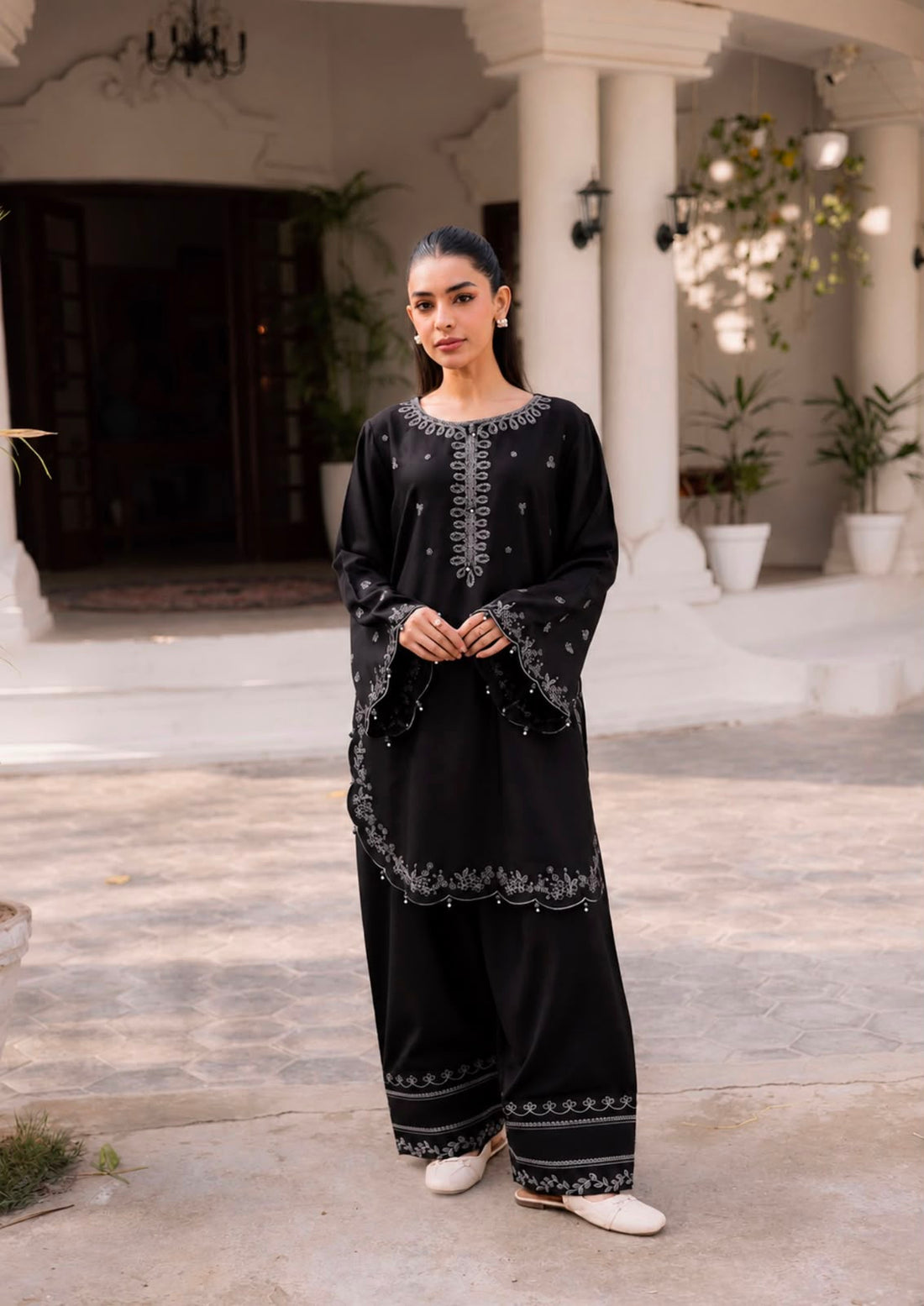 2PC Summer Embroidered Dress - 1332