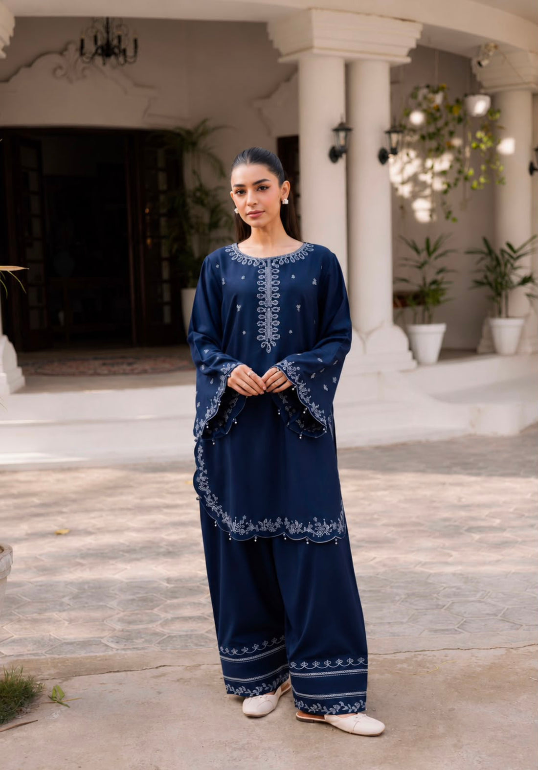 2PC Summer Embroidered Dress - 1331