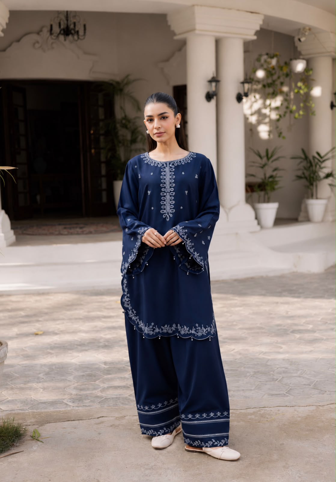 2PC Summer Embroidered Dress - 1331