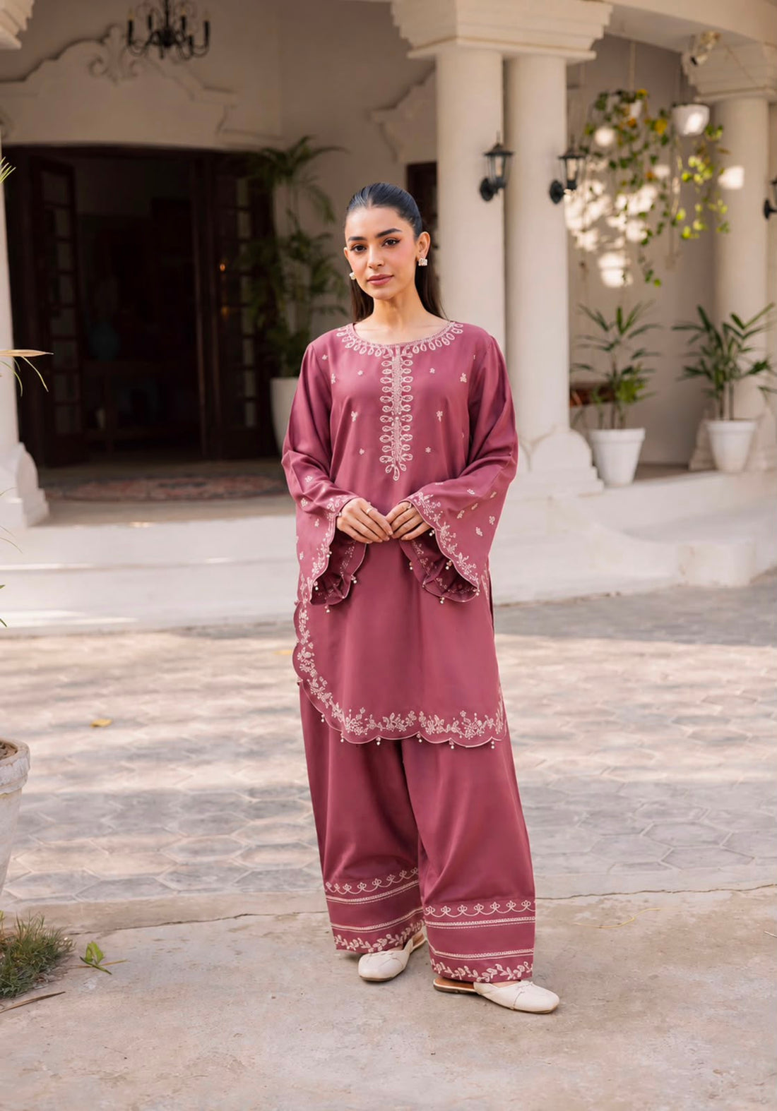 2PC Summer Embroidered Dress - 1330
